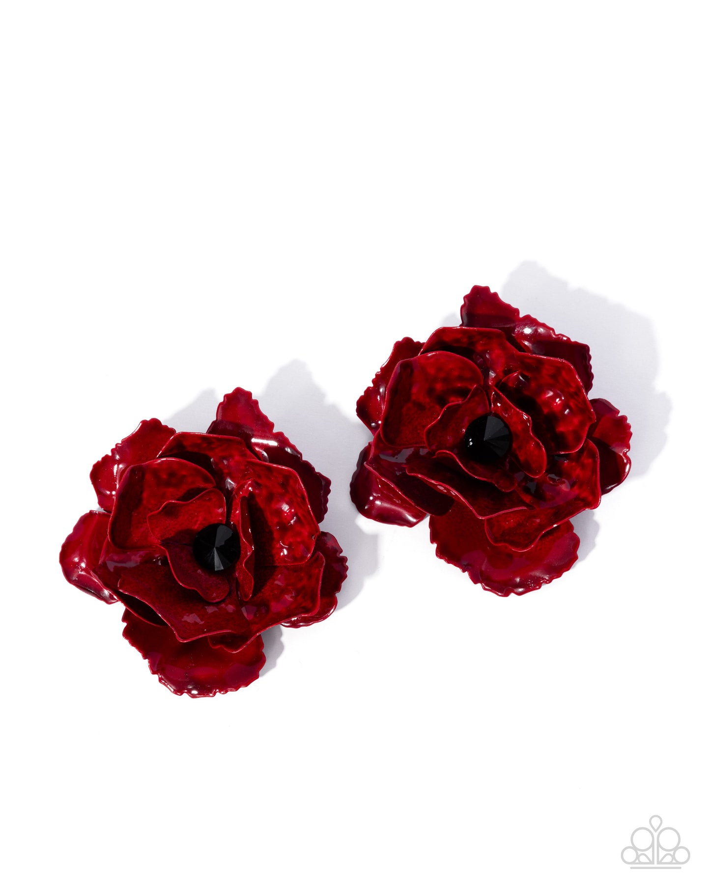 Paparazzi - Baffling Blooms - Red Earrings #1863