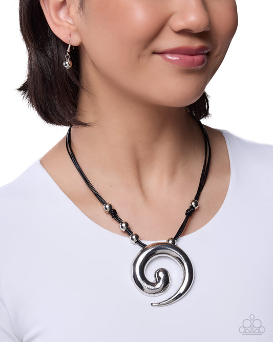 Paparazzi - Sincere Spiral - Black Necklaces #2385