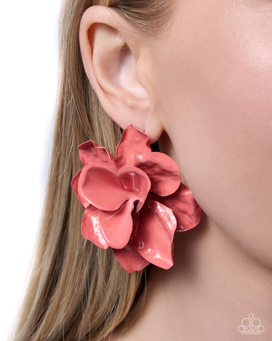 Paparazzi - Petaled Pitch - Pink Earrings
