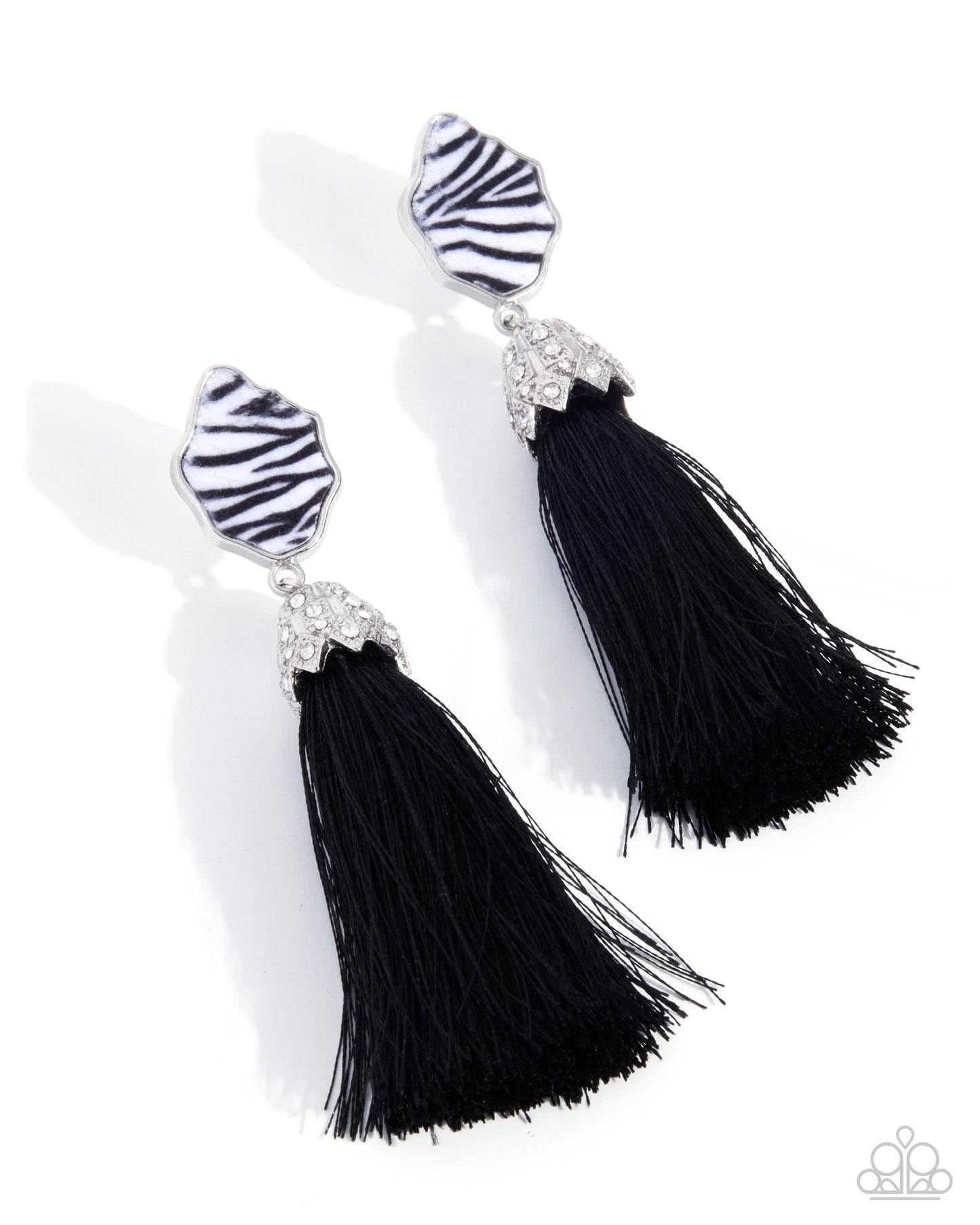 Paparazzi - Iconic Zebra - Black Earrings #0846