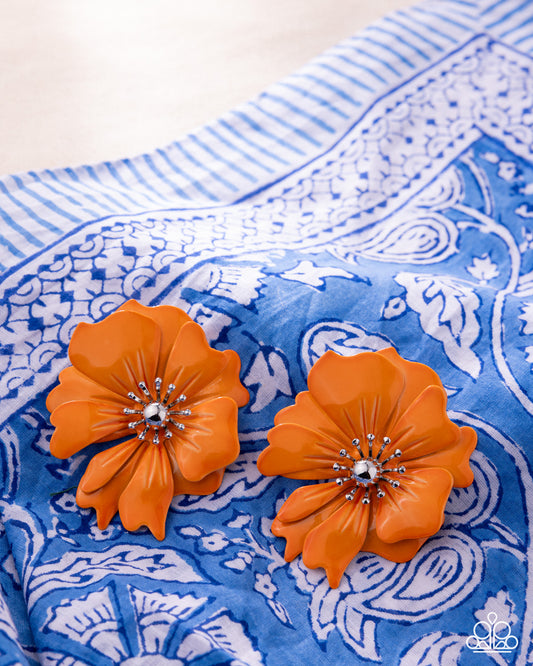 Paparazzi - Flourishing Fantasy - Orange Earrings  #0709