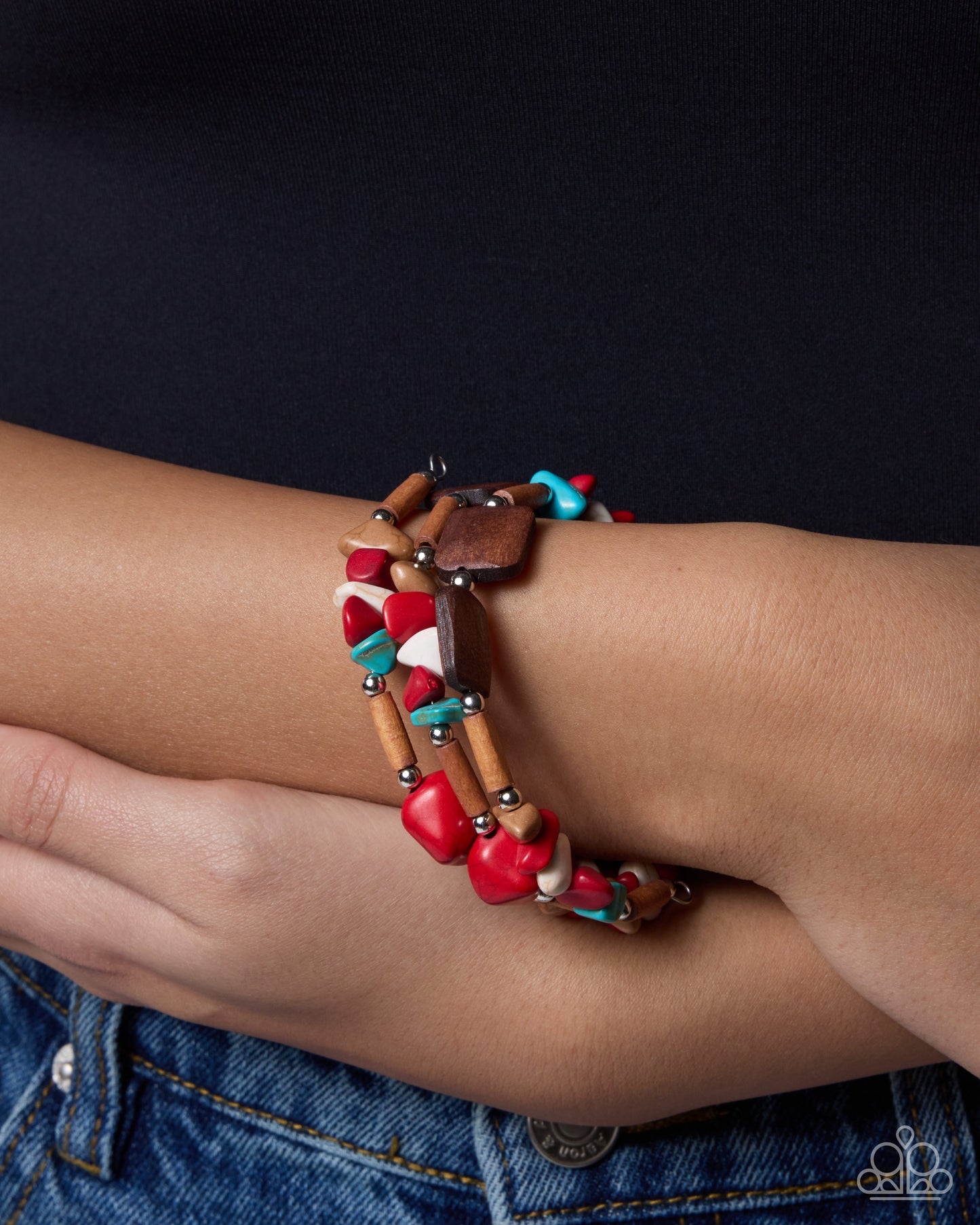 Paparazzi - Sensational Stones - Red Bracelets  #0958