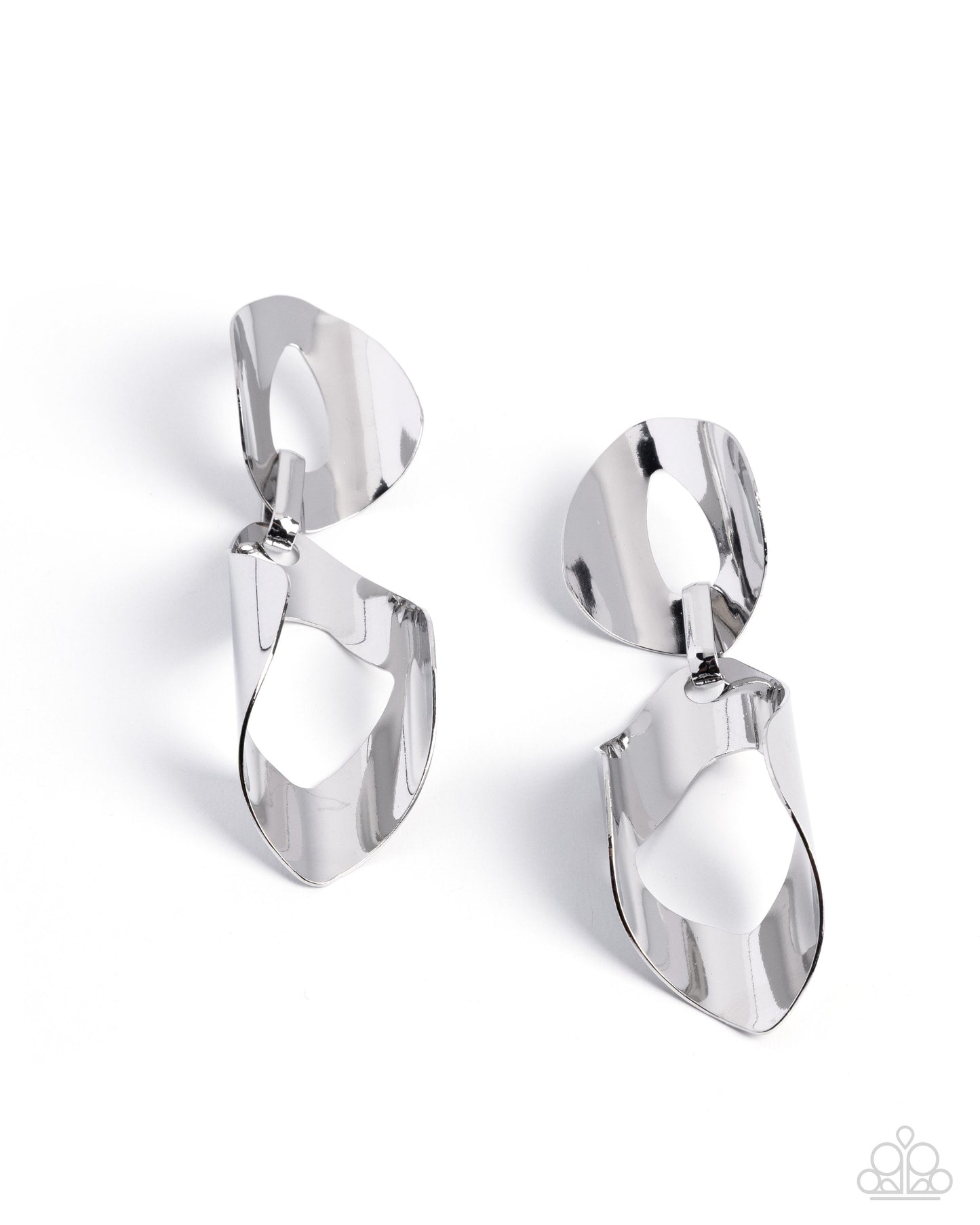 Paparazzi - Iconic Illusion - Silver Earrings  #1795