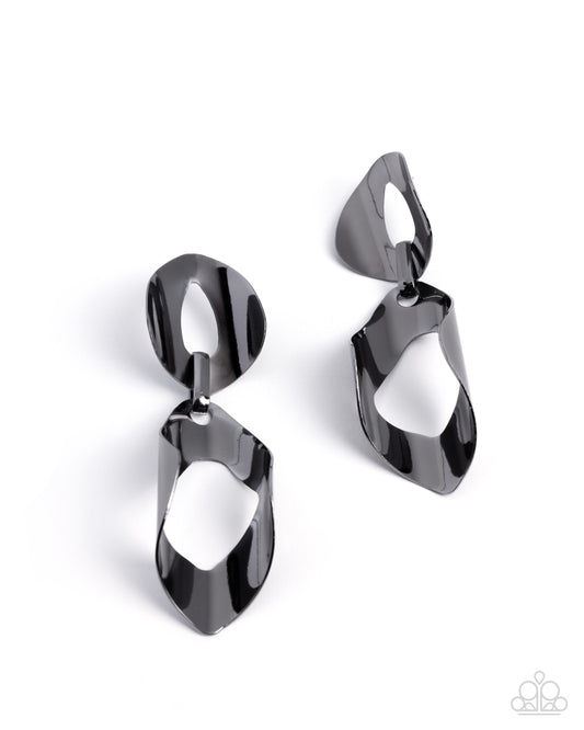 Paparazzi - Iconic Illusion - Black Earrings #1929