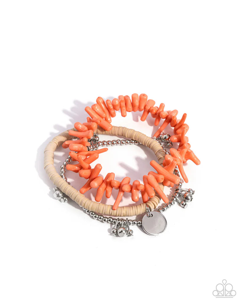 Paparazzi - Coastal Collection - Orange Bracelet #1077