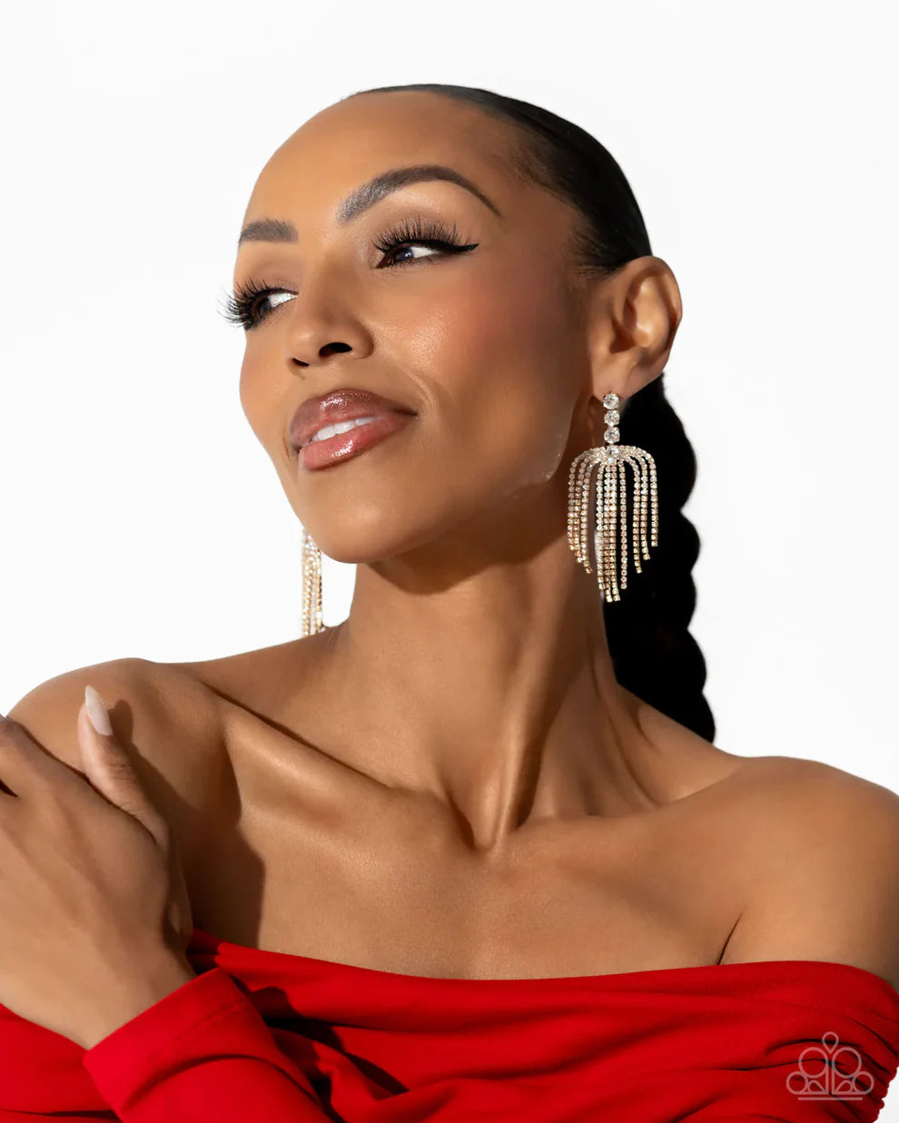 Paparazzi - Tapered Twilight - Gold Earrings  #2441