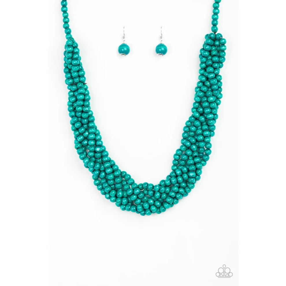 Paparazzi - Tahiti Tropic - Blue Necklace W-Blue #1