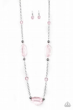 Paparazzi - Crystal Charm - Pink Necklace #1360