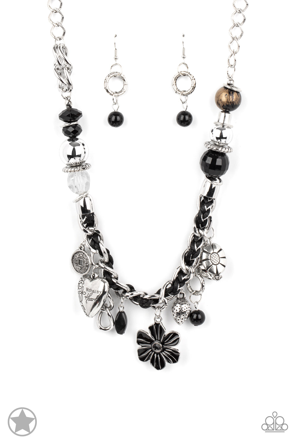 Paparazzi - Charmed, I Am Sure - Black Necklaces  #1473