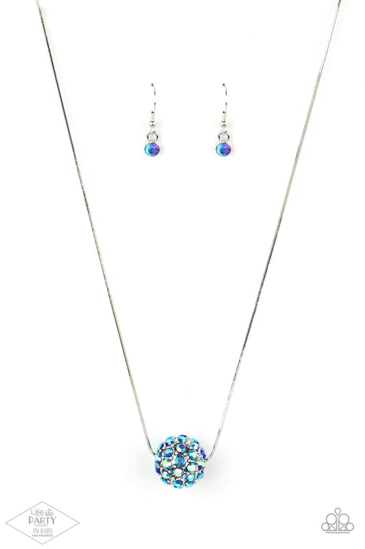 Paparazzi - Come Out Of Your BOMBSHELL - Blue Necklace - Pink Diamond Life of the Party Exclusive