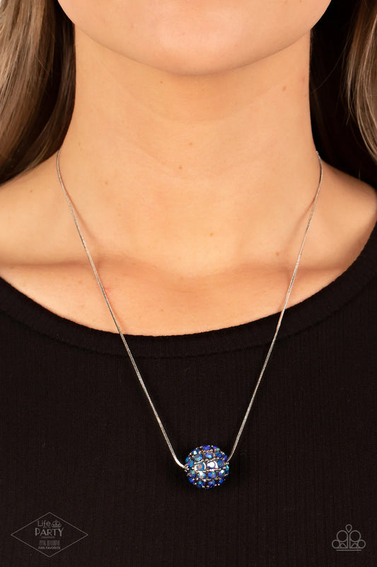 Paparazzi - Come Out Of Your BOMBSHELL - Blue Necklace - Pink Diamond Life of the Party Exclusive