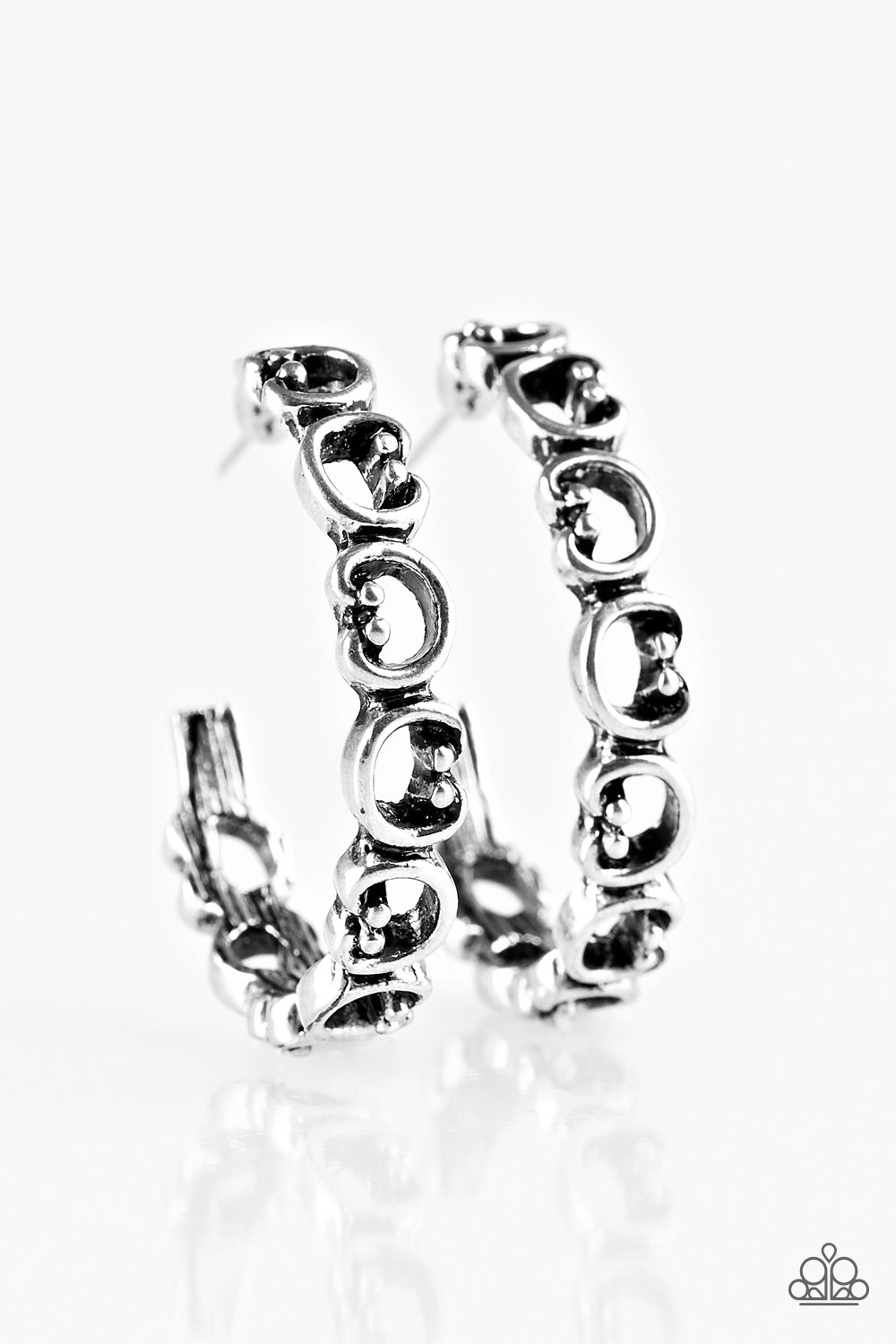 Paparazzi - A Big Flirt - Silver Earrings