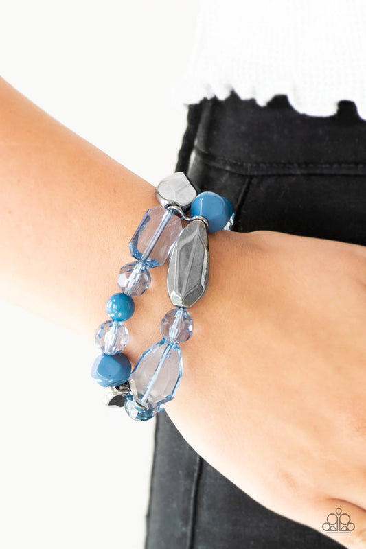 Paparazzi - Rockin Rock Candy - Blue  Bracelet  #0536