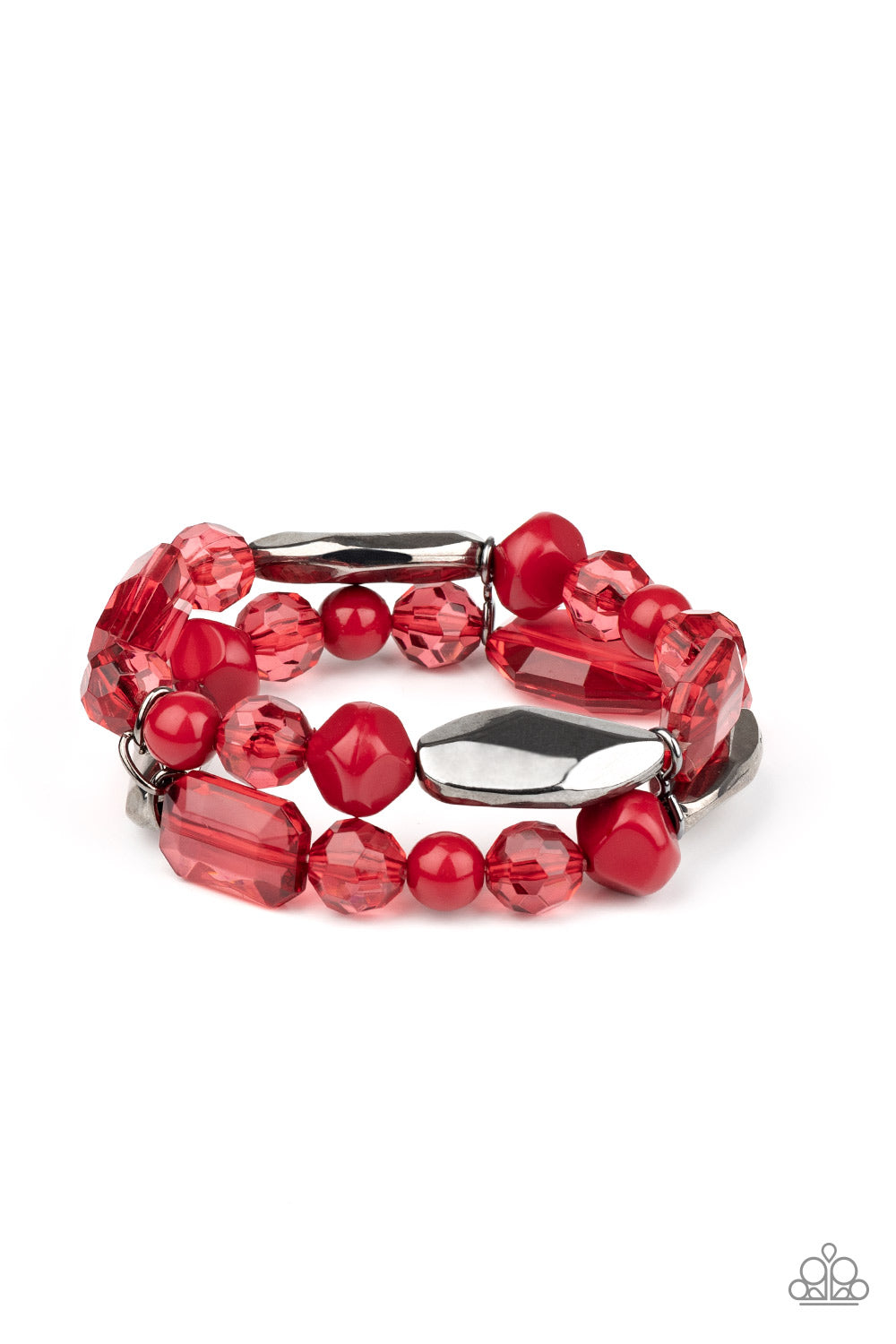 Paparazzi - Rockin Rock Candy - Red Bracelet  #0504