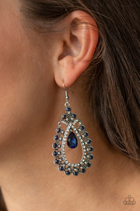 Paparazzi - All About Business - Blue Earrings  #1788