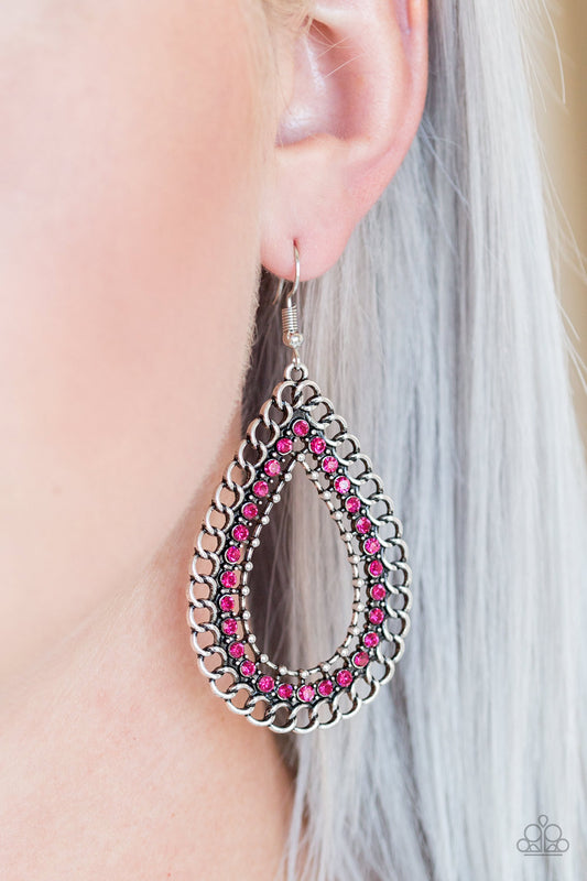 Paparazzi - Mechanical Marvel - Pink Earrings O/D #042