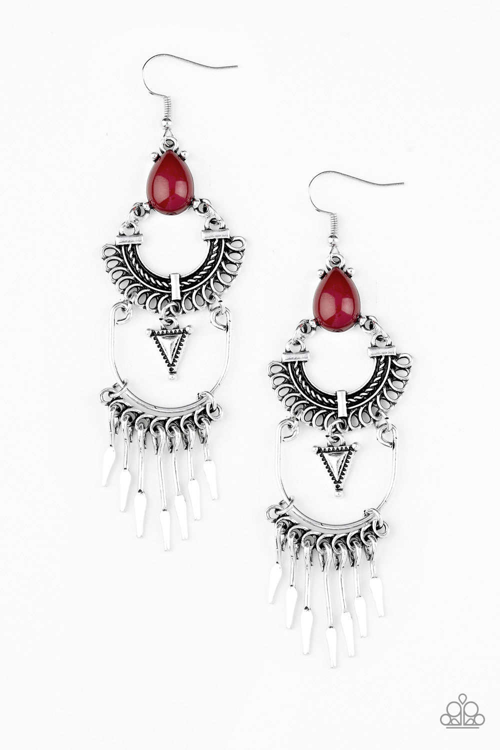 Paparazzi - Progressively Pioneer - Red Earrings #2082