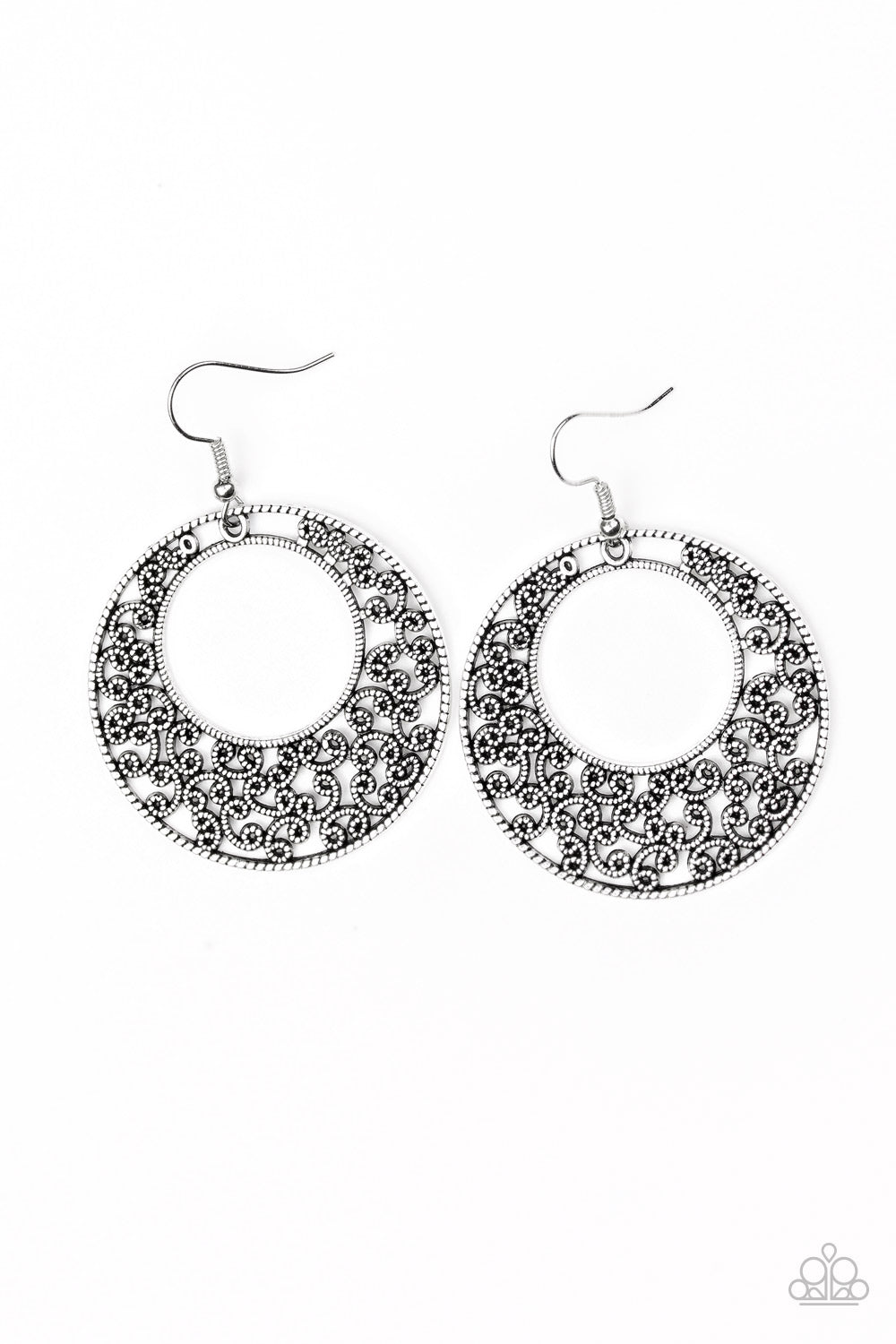 Paparazzi - Wistfully Winchester - Silver Earrings   #1865