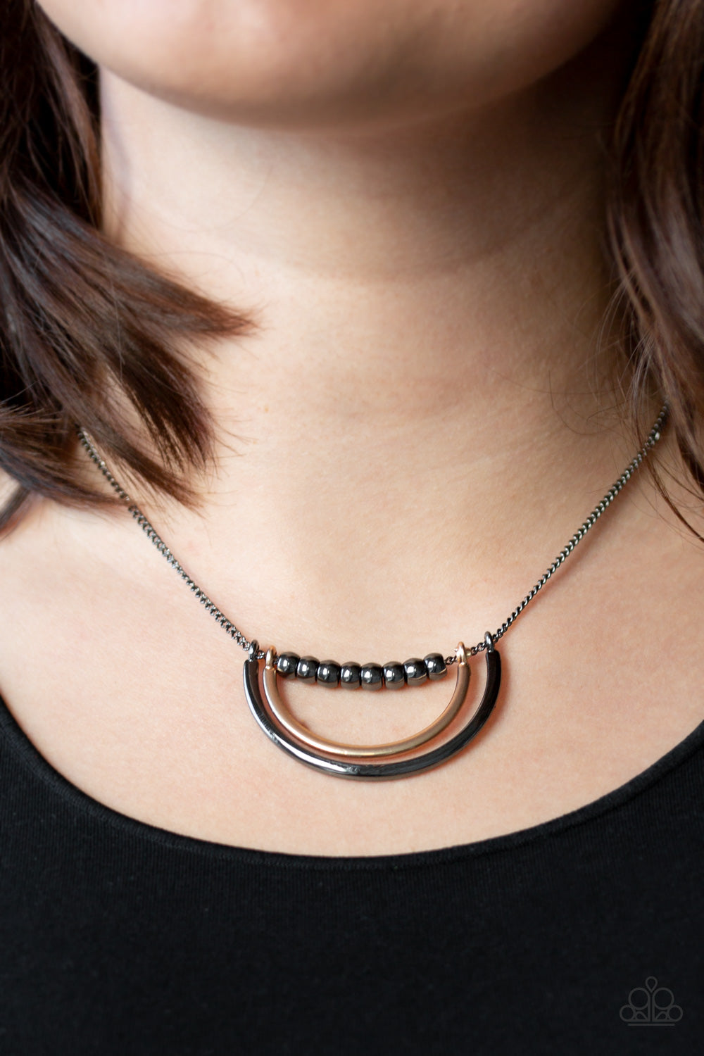 Paparazzi Accessories - Artificial Arches - Black Necklace  #1652