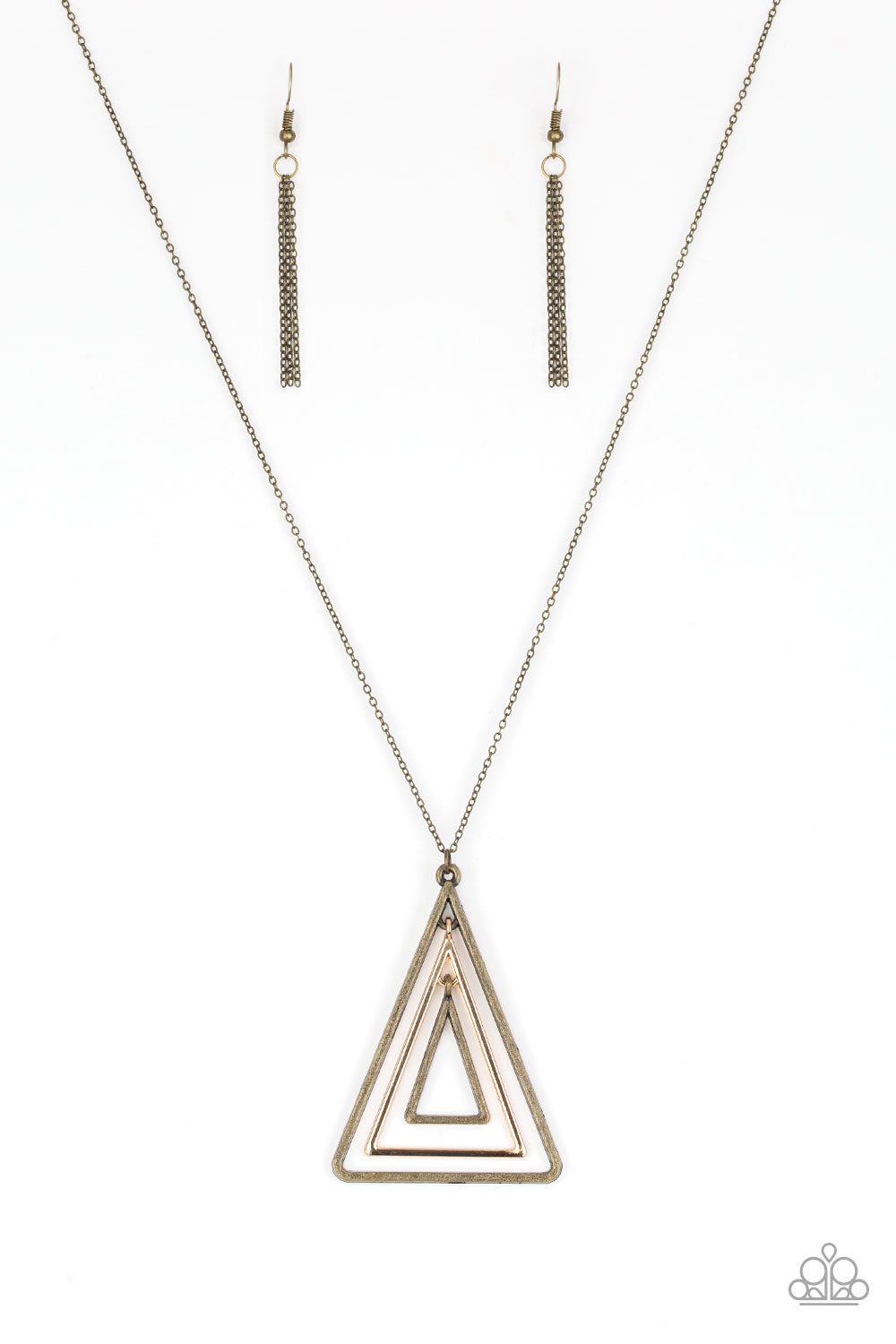 Paparazzi - TRI Harder - Brass Necklaces  #1533