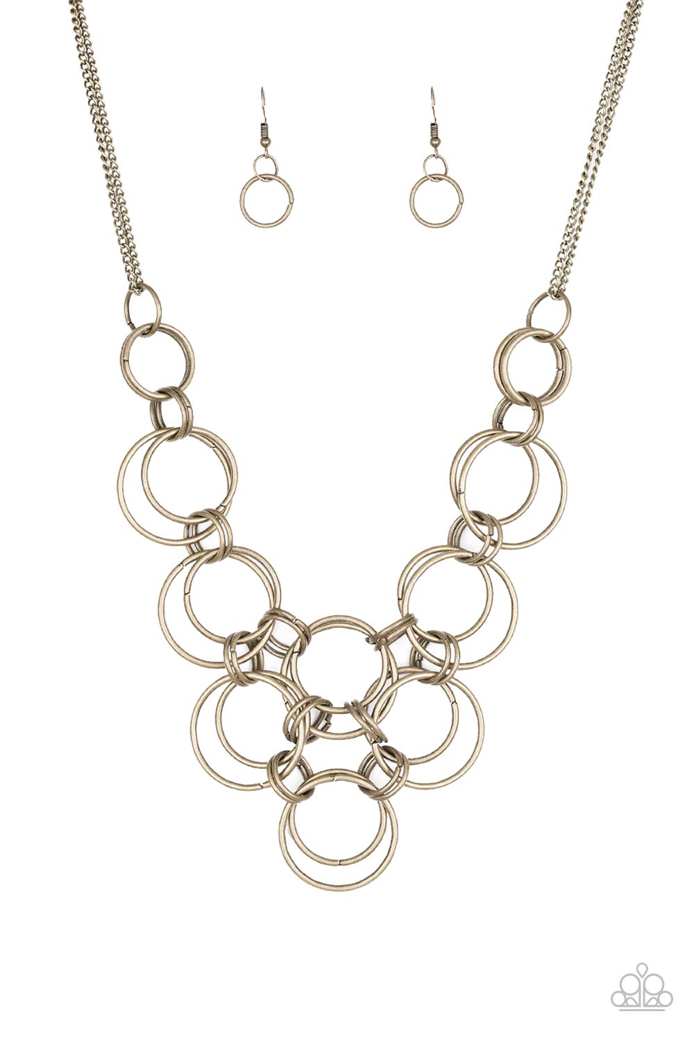 Paparazzi Accessories - Ringing Off The Hook - Brass Necklace  #0150