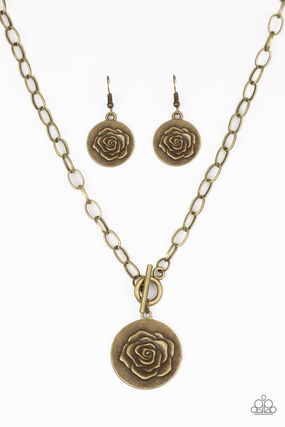 Paparazzi Accessories - Beautifully Belle - Brass Necklace #1602