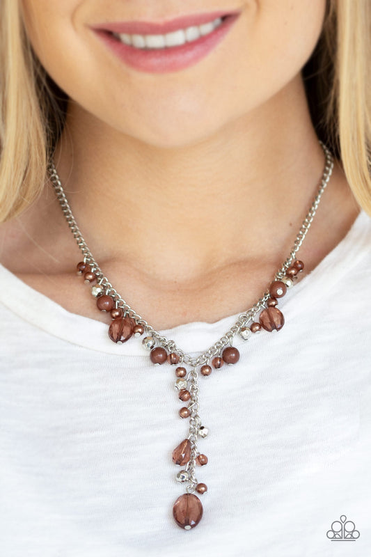 Paparazzi  - Crystal Couture - Brown Necklace #0225