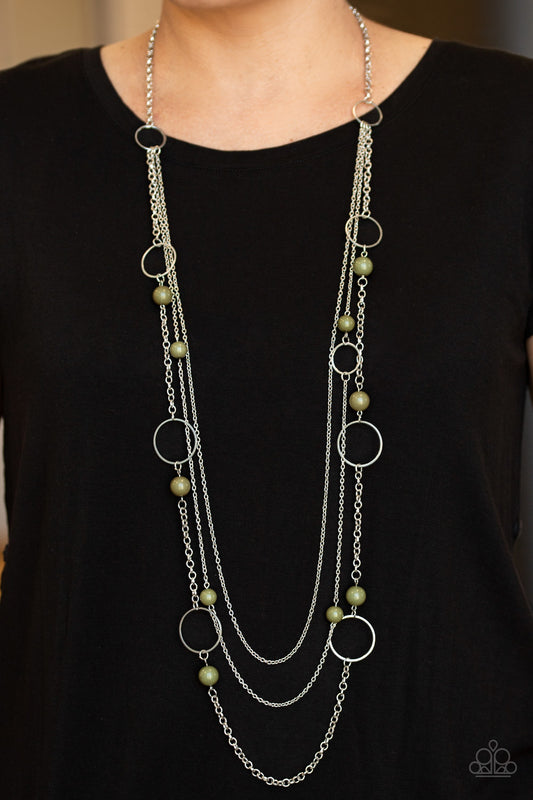 Paparazzi - Beachside Babe - Green Necklaces  #1365