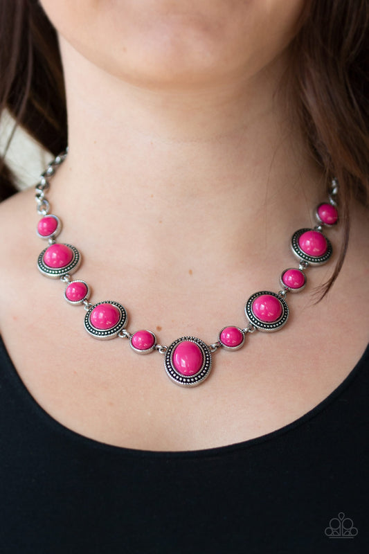 Paparazzi - Voyager Vibes - Pink Necklace  #1487