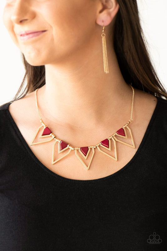 Paparazzi - The Pack Leader - Red Necklaces #0463