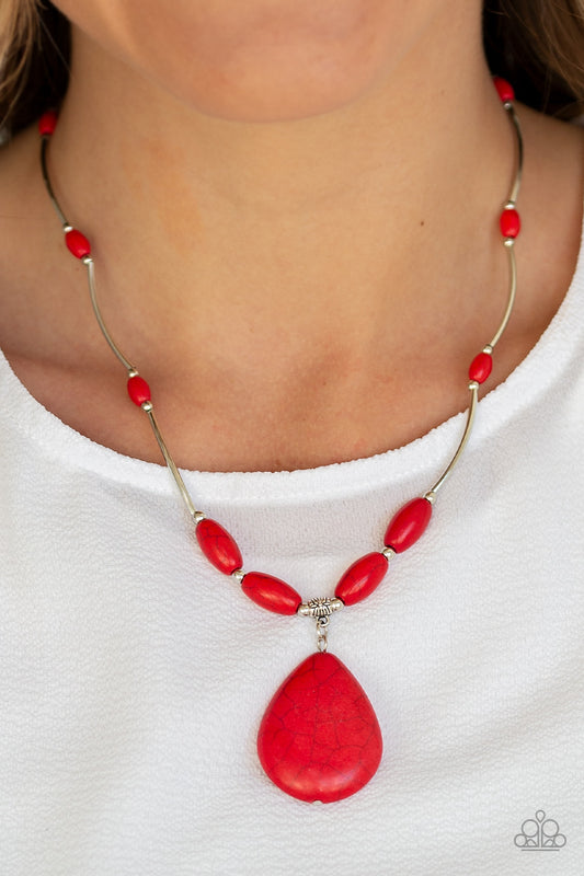 Paparazzi - Explore The Elements - Red Necklace #0268