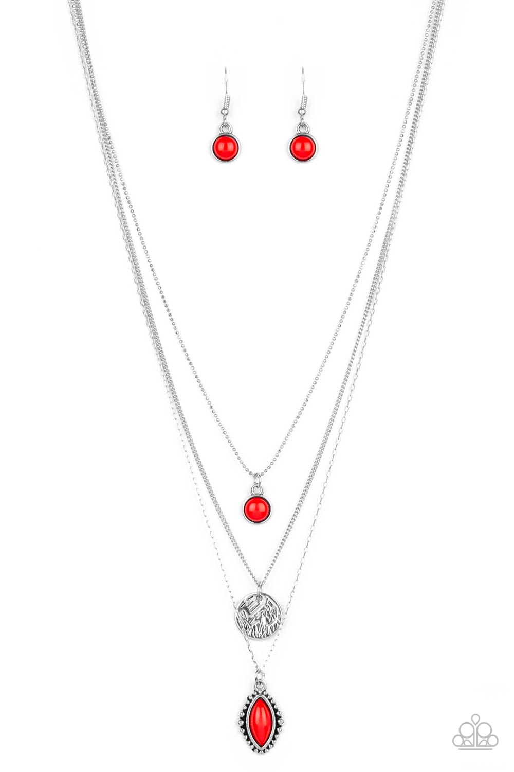 Paparazzi - Tide Drifter - Red Necklace  #1683