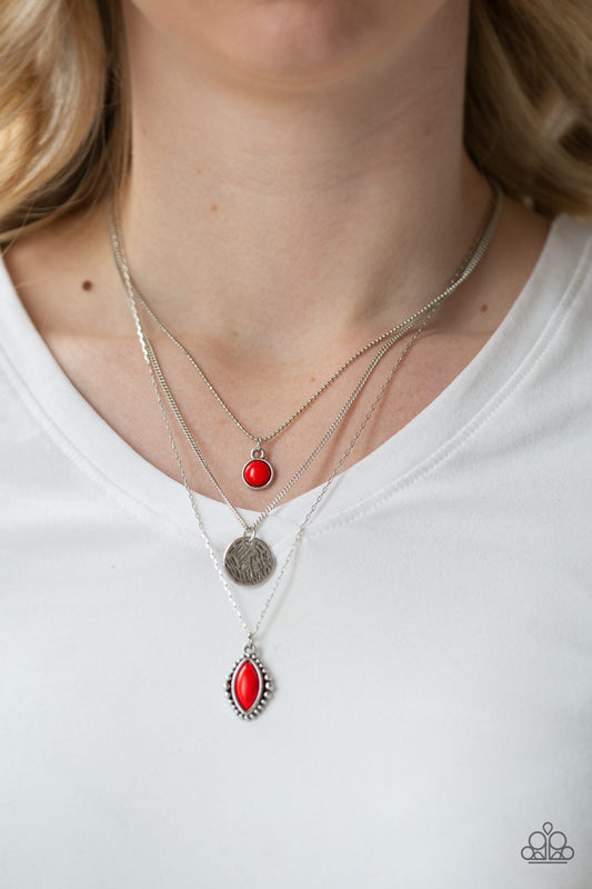 Paparazzi - Tide Drifter - Red Necklace  #1683