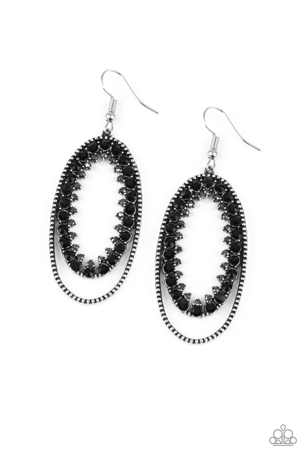 Paparazzi - Marry Into Money - Black Earrings  #1830