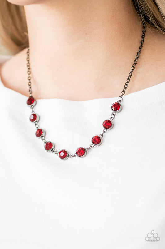 Paparazzi Accessories - Starlit Socials - Red Necklace #1605