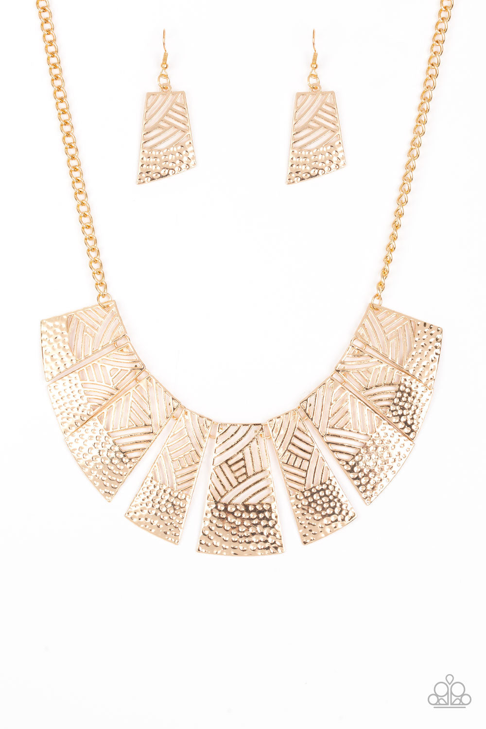 Paparazzi - Jungle Cat Jam - Gold Necklaces #0493