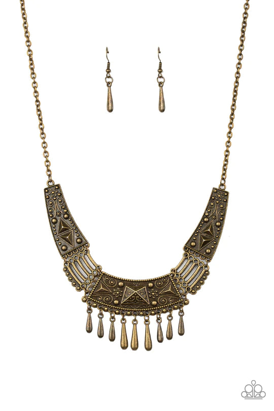 Paparazzi - STEER It Up - Brass - Necklace  #1695