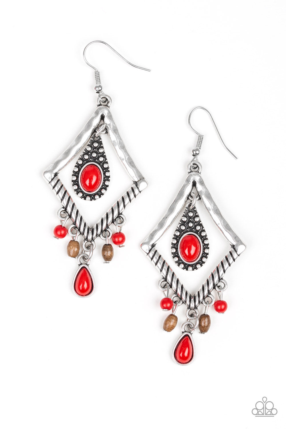 Paparazzi - Southern Sunsets - Red Earrings #1927