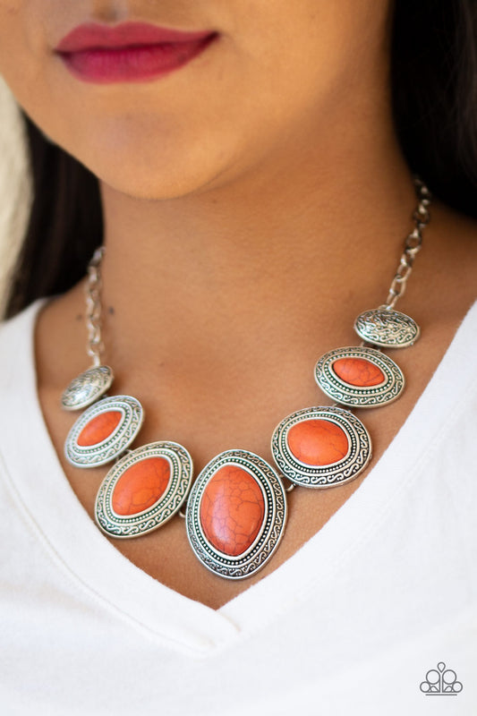 Paparazzi Accessories - Sierra Serenity - Orange Necklace  #0067