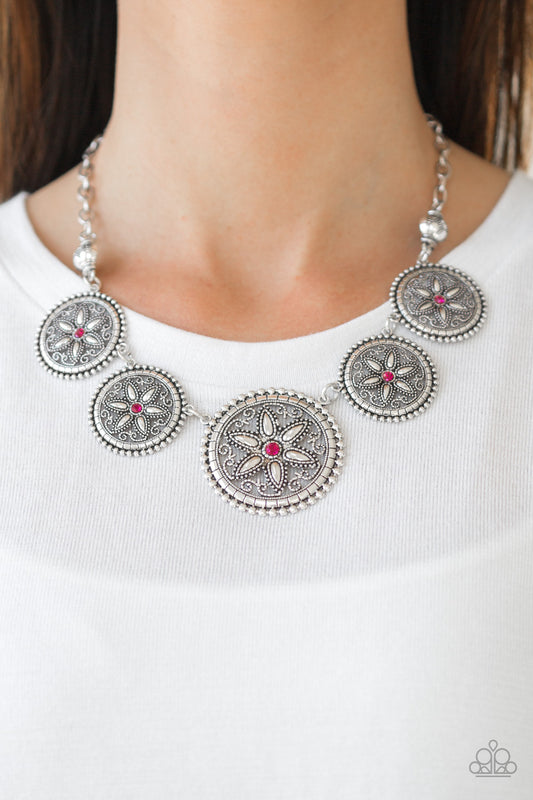 Paparazzi - Written In The STAR LILIES - Pink Necklaces  #0210