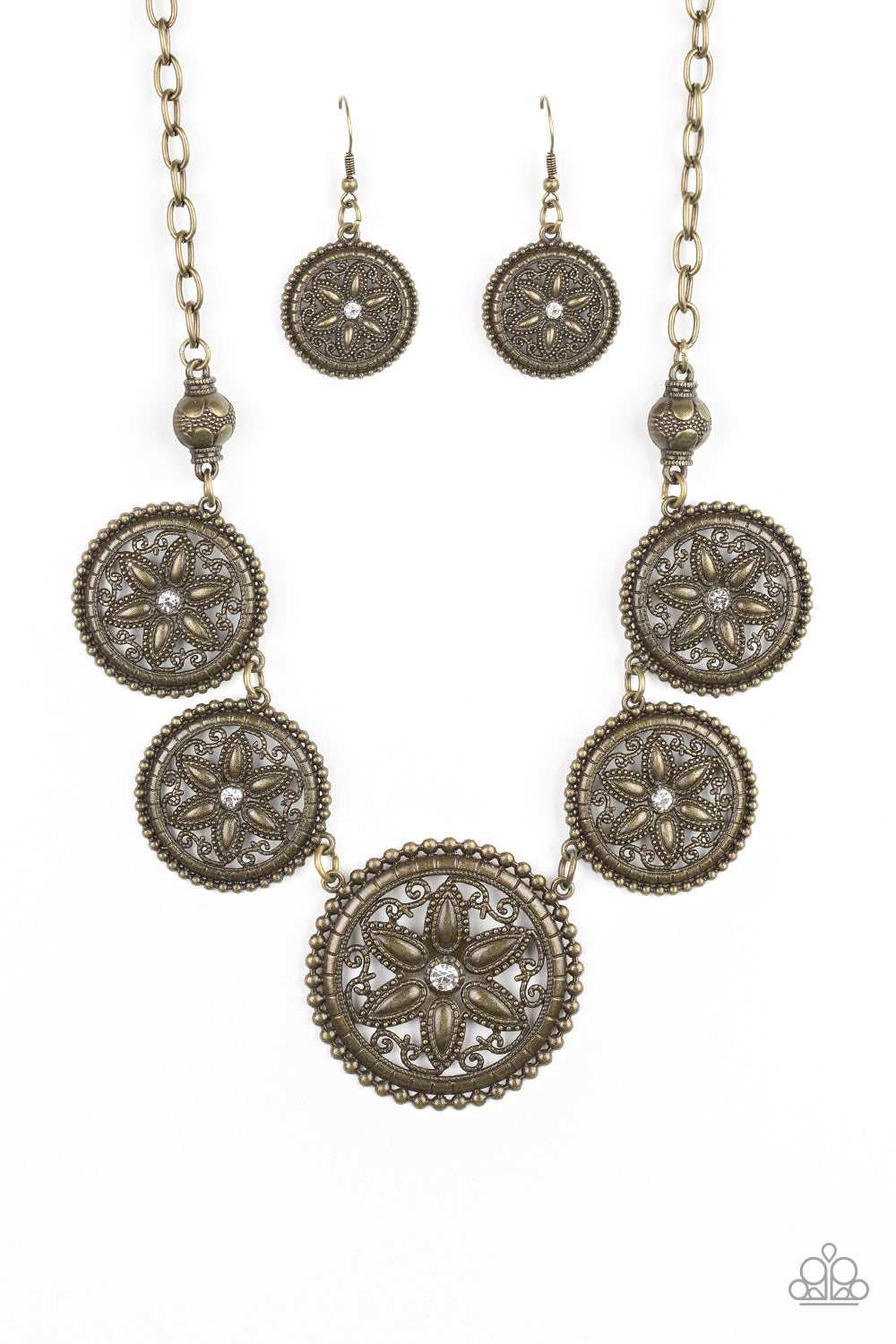 Paparazzi - Written In The STAR LILIES - Brass Necklaces #0209