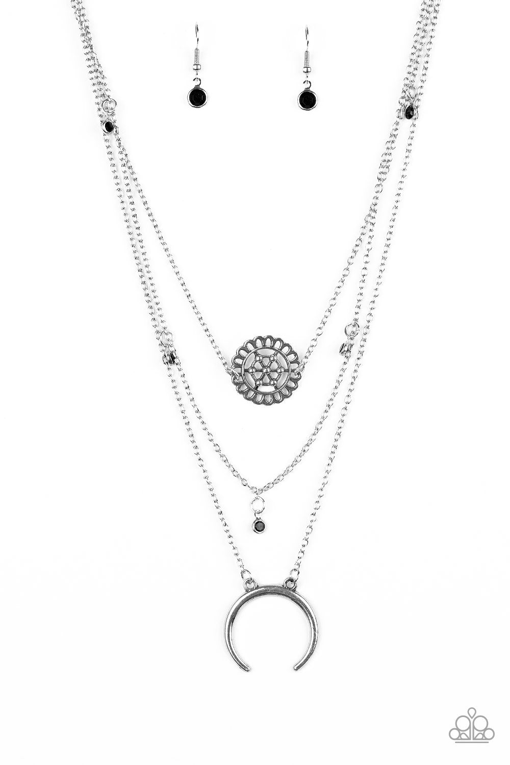 Paparazzi - Lunar Lotus - Black Necklace  #1680