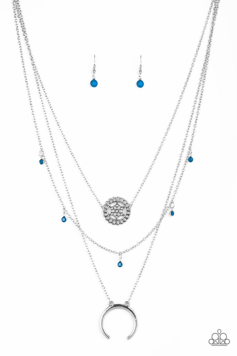 Paparazzi - Lunar Lotus - Blue Necklace  #1681