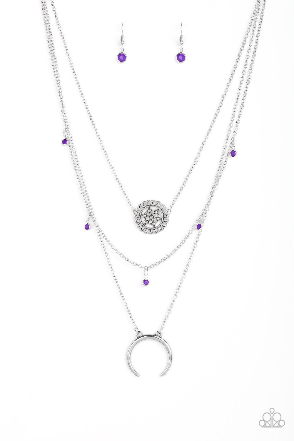 Paparazzi - Lunar Lotus - Purple Necklace  #1679