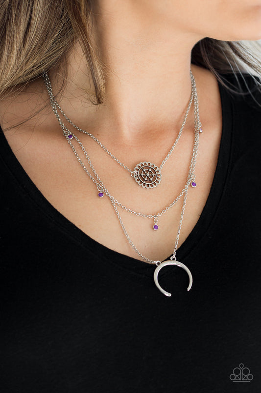 Paparazzi - Lunar Lotus - Purple Necklace  #1679