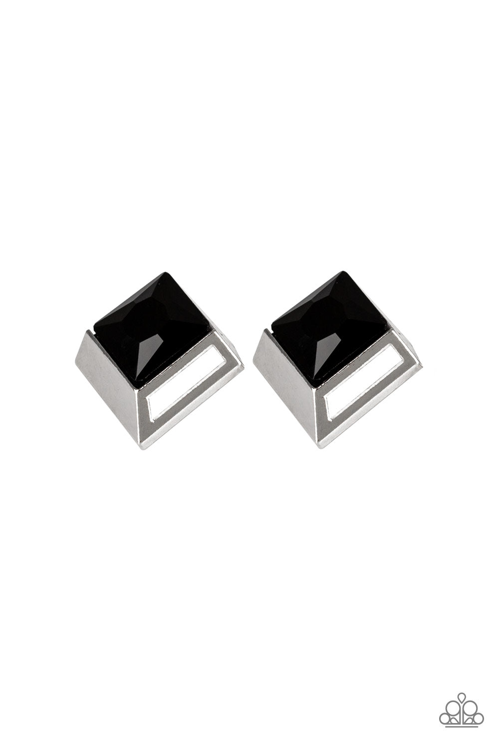 Paparazzi - Stellar Square - Black Earrings  O/D #113