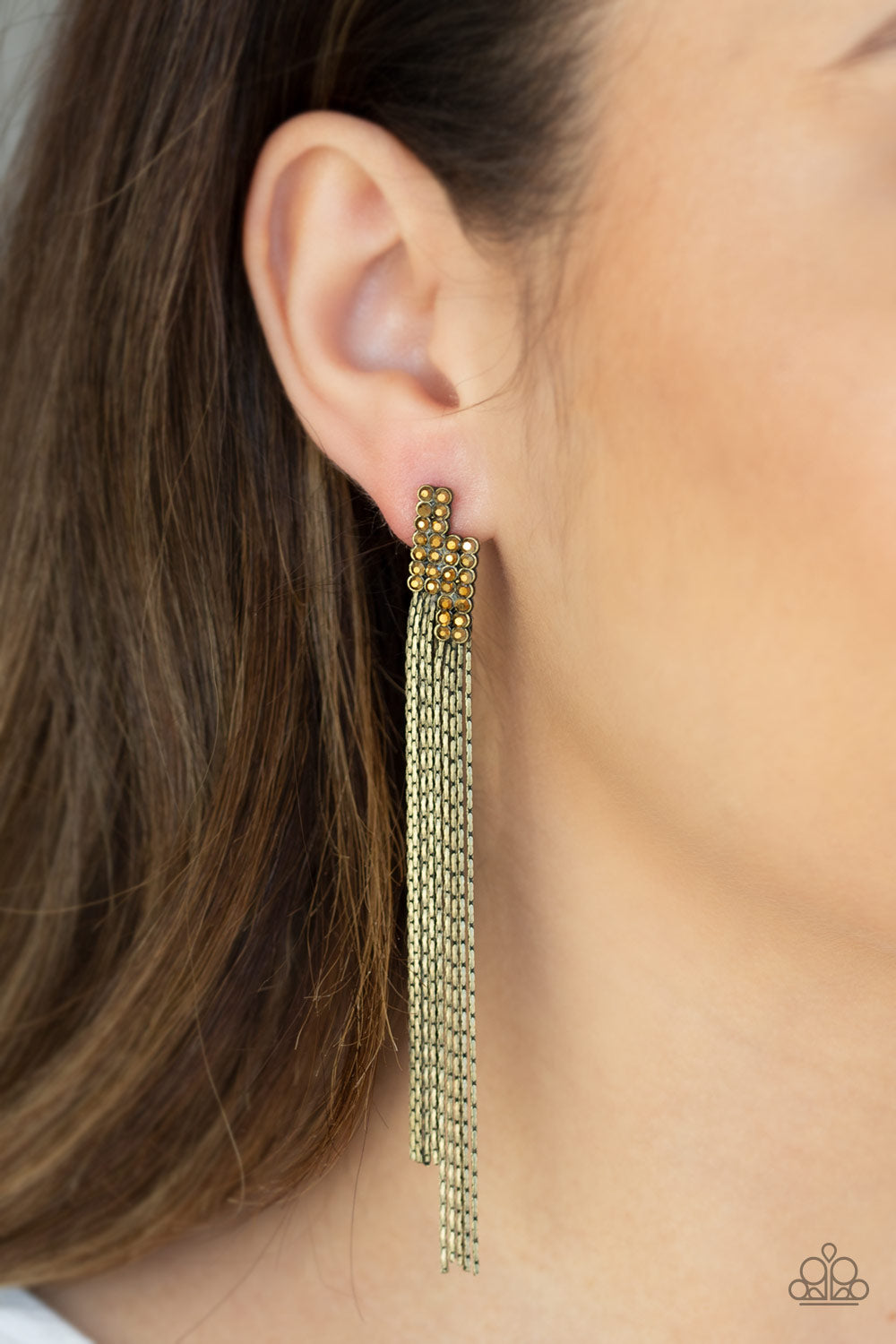 Paparazzi - Radio Waves - Brass Earrings #0627