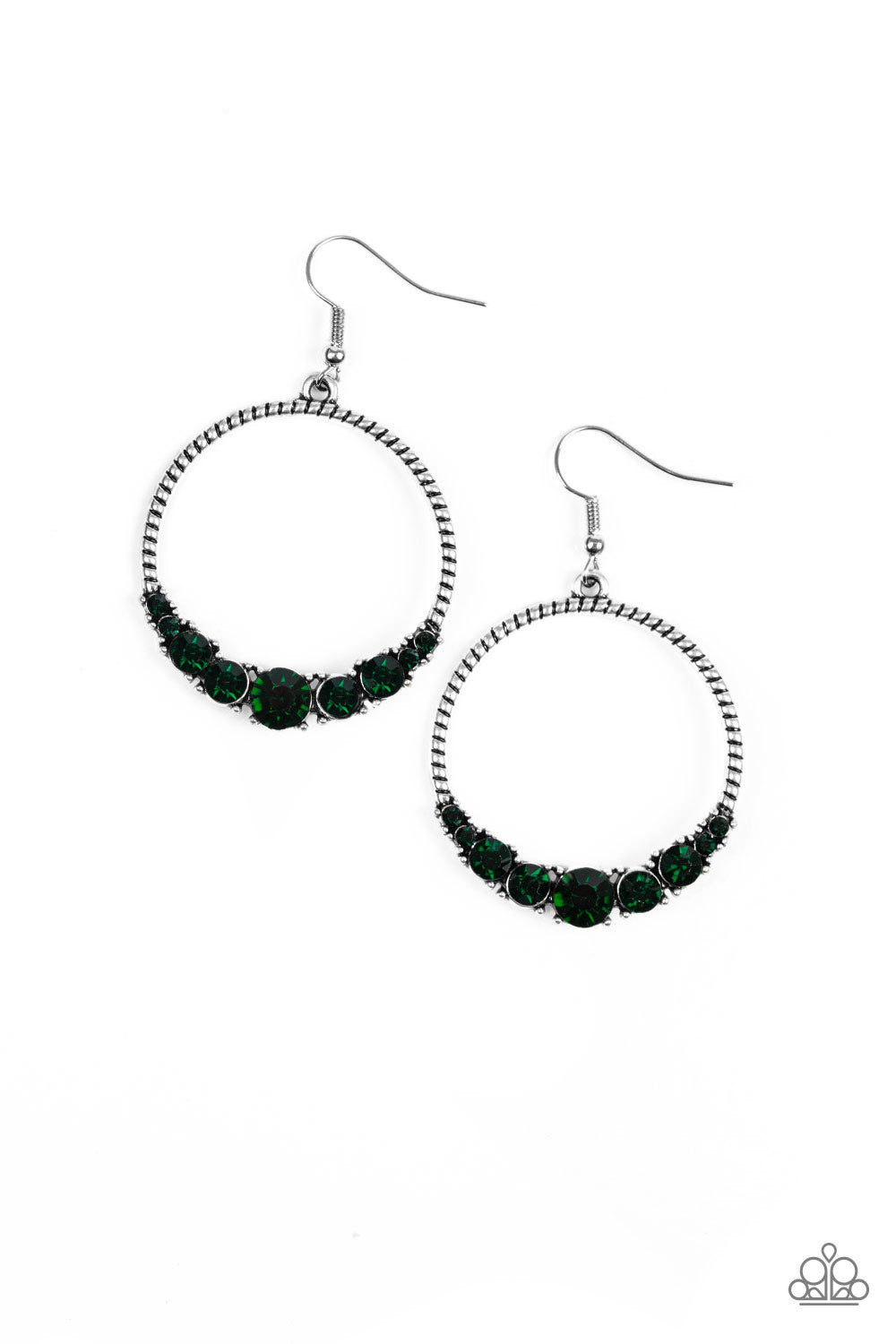 Paparazzi - Self-Made Millionaire - Green Earrings #0802