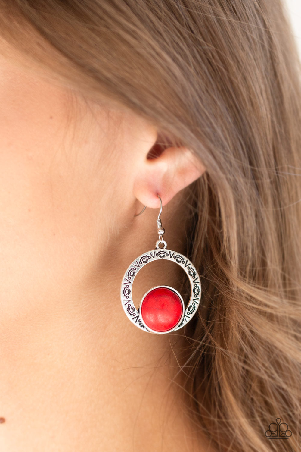 Paparazzi - Mesa Mood - Red Earrings #1935