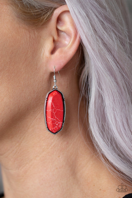 Paparazzi - Stone Quest - Red Earrings O/D #070